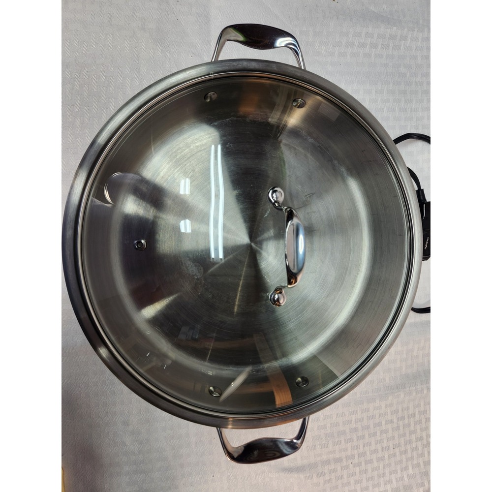 12" Electric Skillet Cucina Pro - Stainless Steel & Glass Lid Great Condition!